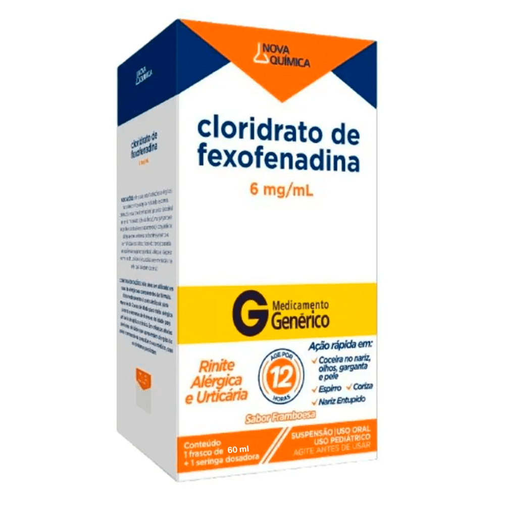 Cloridrato de Fexofenadina 6mg/ml Nova Química 60ml